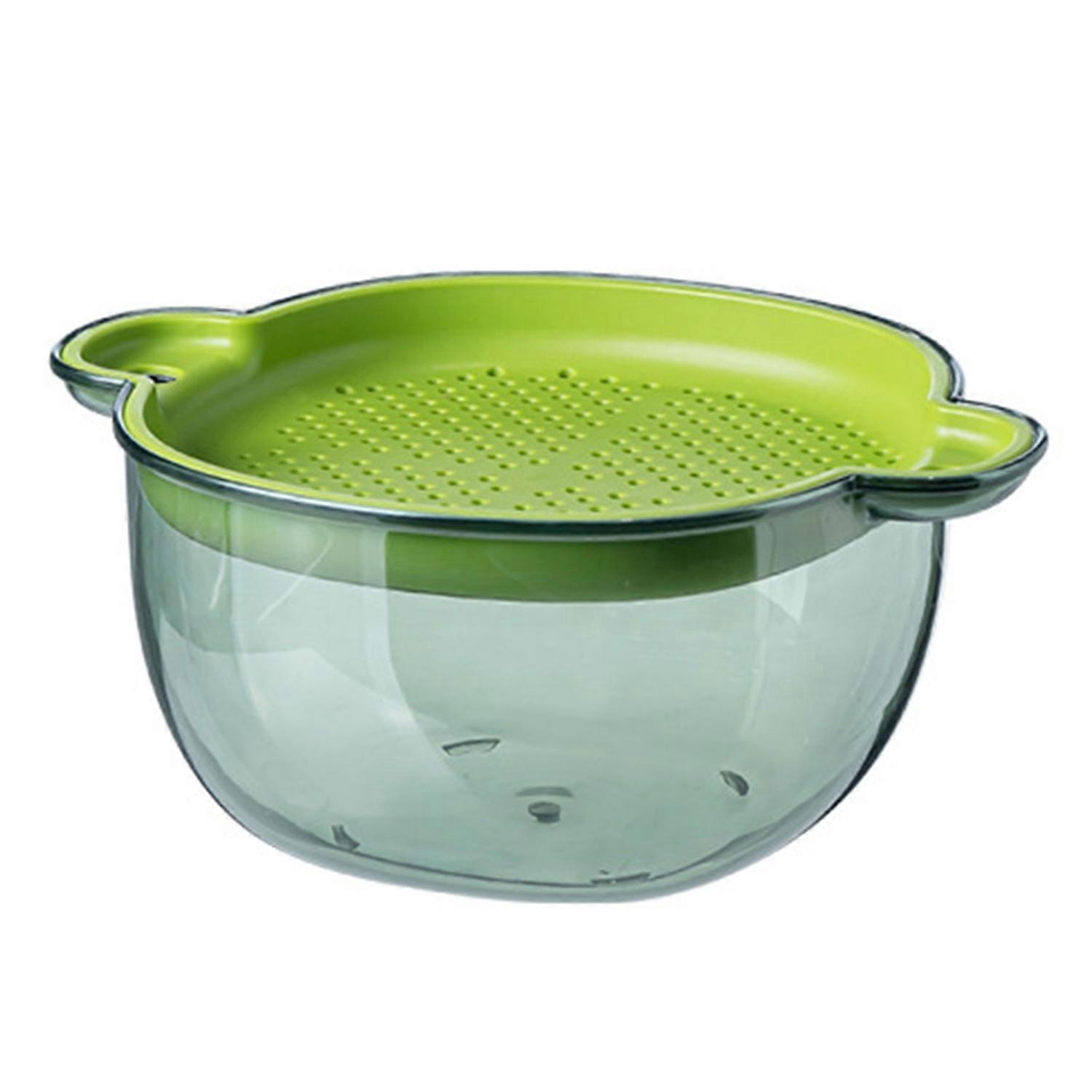 Drain Basket Double Layer Transparent Food Grade Large Capacity with Lid Multipurpose PET Fruit