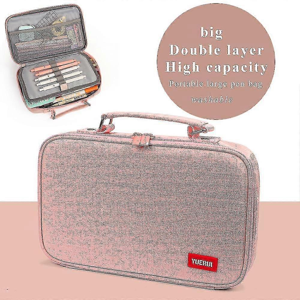 layer l)pencil double pencil pink-double case large capacity cases