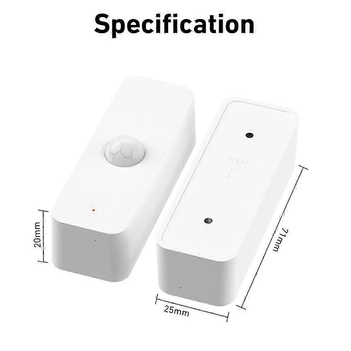 Tuya Wifi Human Body Infrarød Sensor Alarm - Innbruddsalarm Egnet for hjem / garasjer / butikker