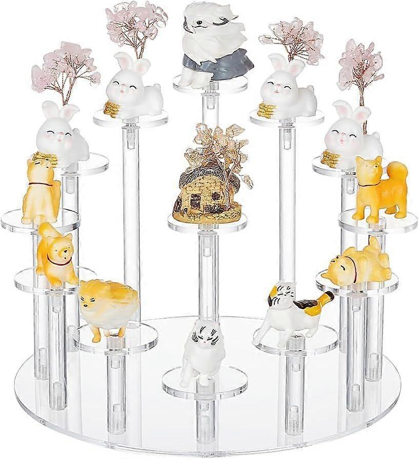 13 Tier Action Figures Collection Organizer Holder Acrylic Display Riser for Minifigures Round Clear Display Stand for Display Minifigures Perfume Jew