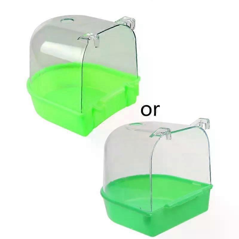 Bird Bath Box Parrocchetto Vasca da bagno con parte superiore trasparente Base staccabile per piccoli uccelli pappagallini canarini pappagalli 3 colori