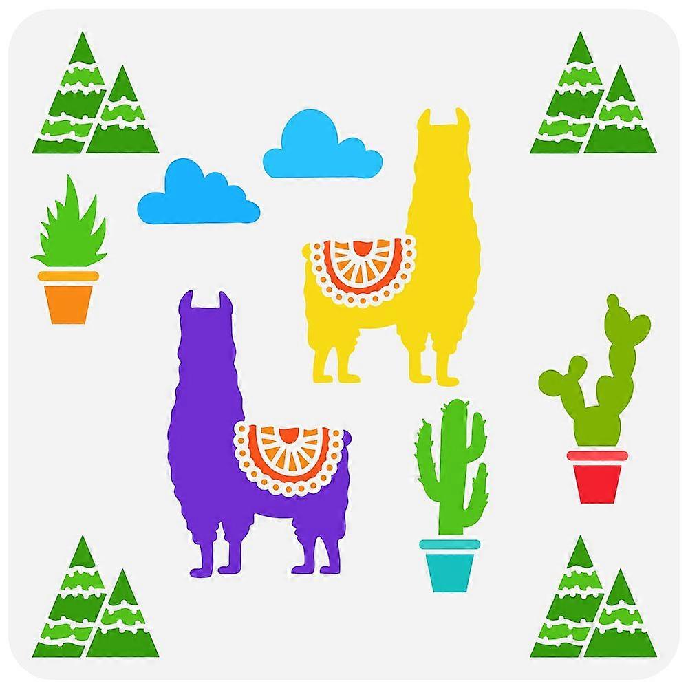 PET Hollow Out Drawing Painting Stencils for DIY Scrapbook Photo Album Camel Pattern 30x30cm