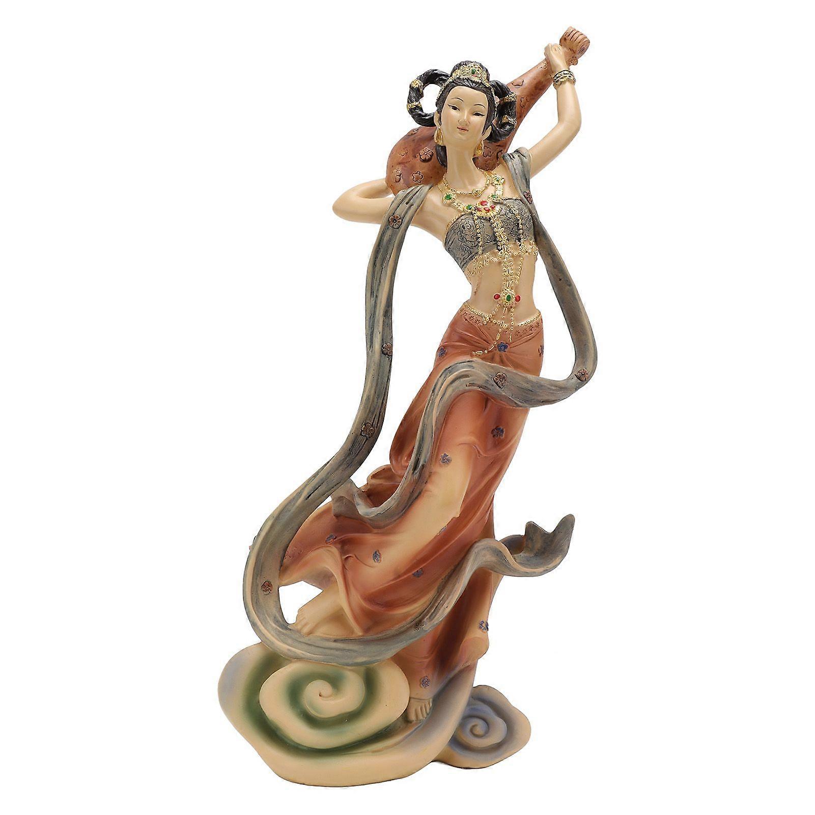 Resin Ancient Beauty Statue Chinese Style Classical Beautiful Women Figurine for Home Office Hotel Pipa