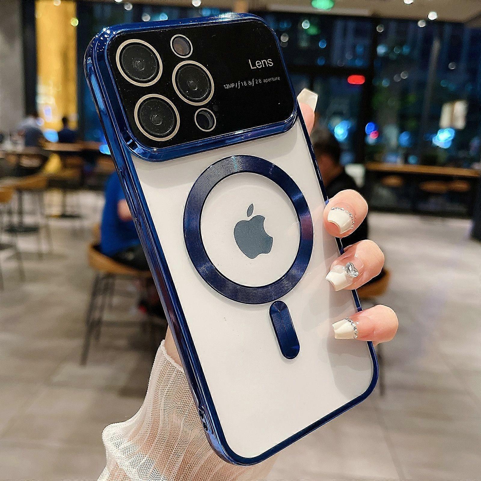 Magnetic Clear Case for iPhone 15 Plus Soft TPU Bumper Shockproof Phone Case with Full Camera Lens Protector, Slim Protective Cover