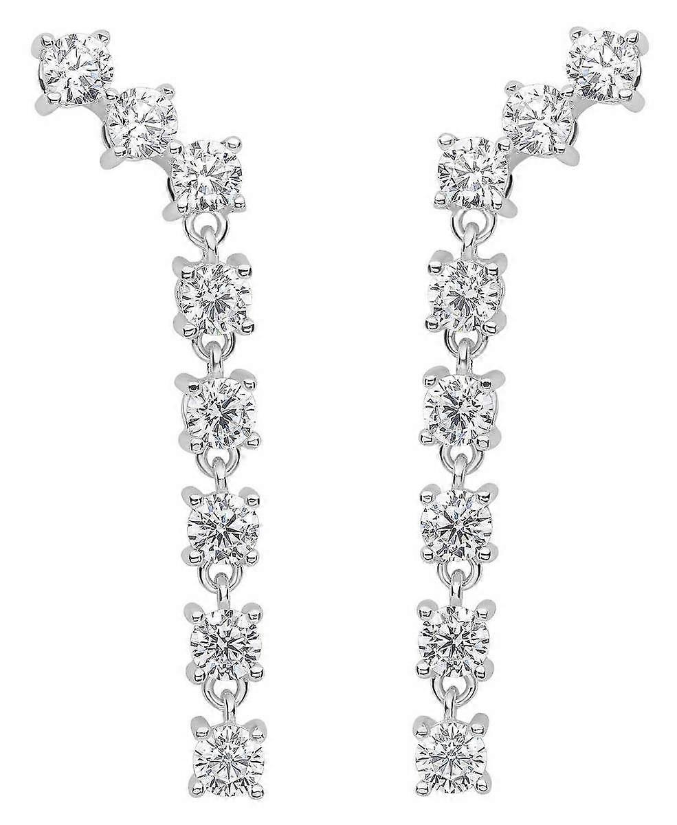 Beginnings Gradient Long Drop Earrings - Silver