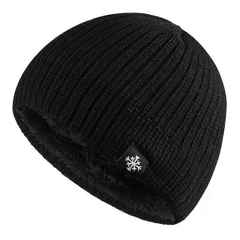 Autumn Winter Thick Fleece Blended Knitted Hat For Men Women Outdoor Keep Warm Beanies