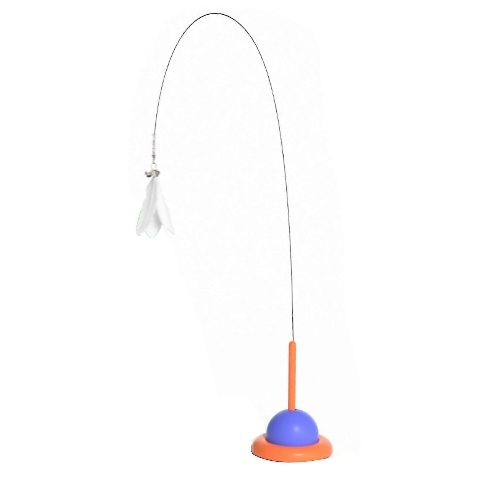 Interactive Cat Toy with Elastic Steel Wire Rod, Feather Cat Toy for Bored Indoor Cats
