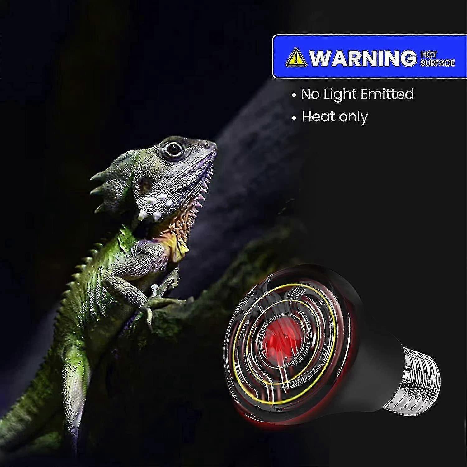 נורת חימום E27 75w מנורת חימום קרמית לחיות מחמד 220-240v מנורת חימום אינפרא אדום נורת E27 לאקווריום זוחלים, נורות בית גידול לחיות מחמד (2 יחידות)