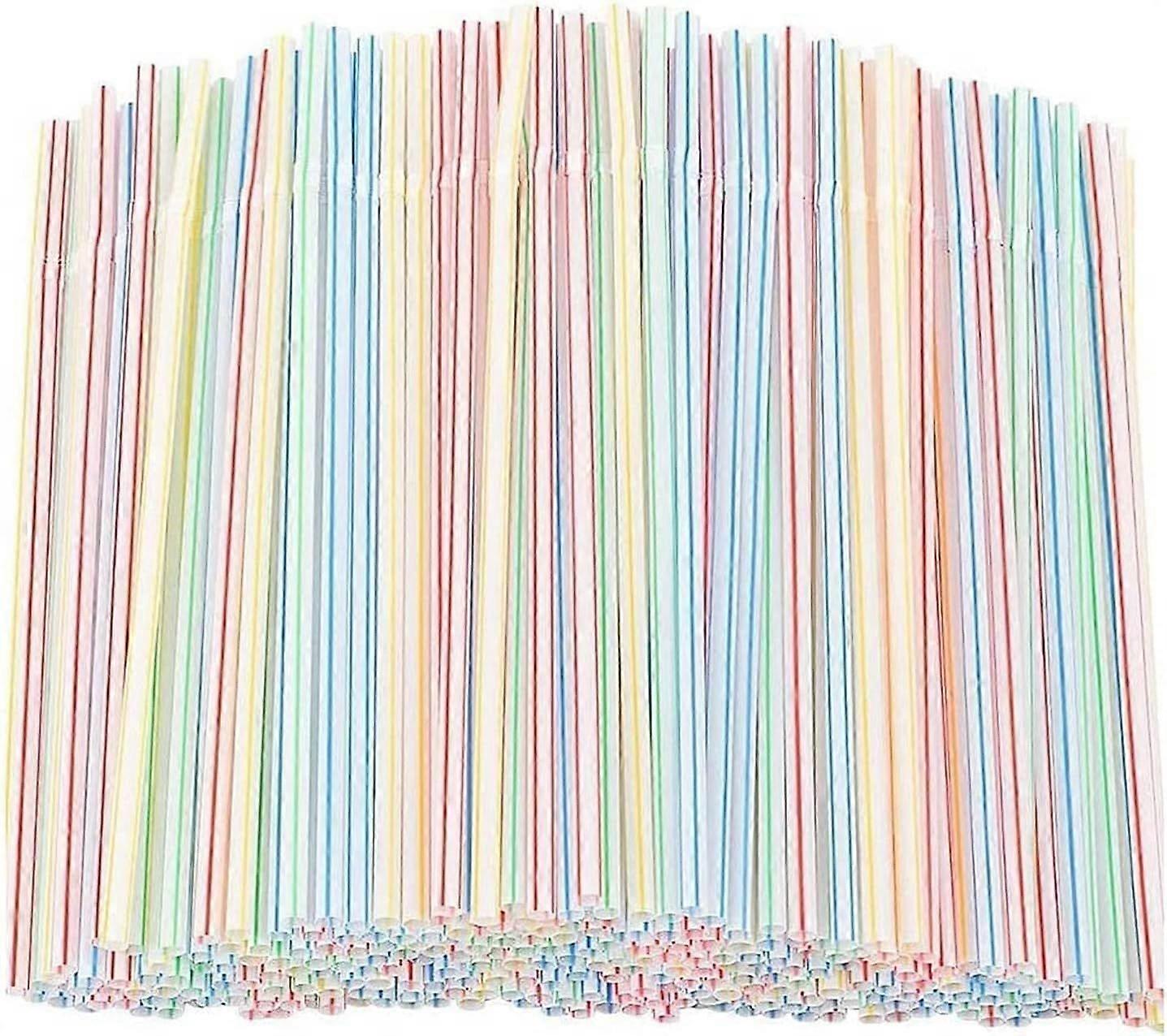 600/1200PCSプラスチックストロープラスチック飲料ストロー - 家庭、バー、パーティー用の柔軟なプラスチック飲料ストロー