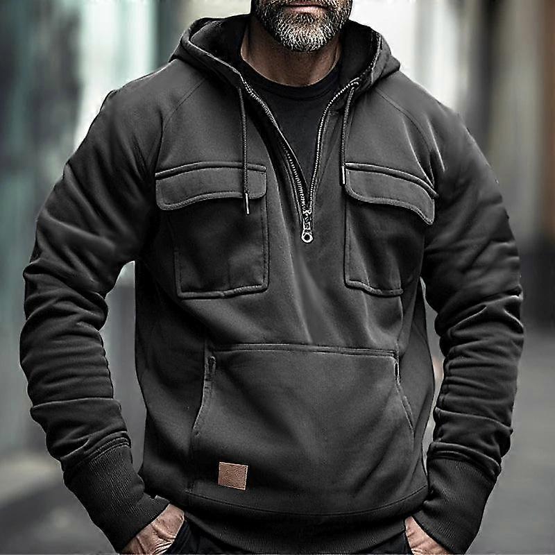 Men's Hoodies Sweatshirt Solid Color Long Sleeve Pullover Street Coats Casual Spring Tops Sweatshirt