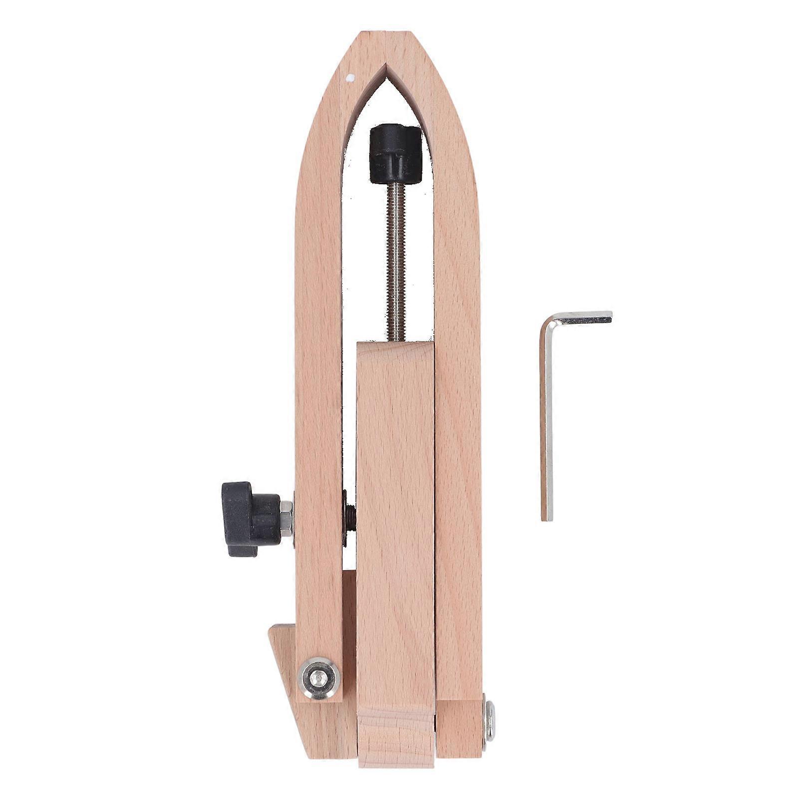Hand Sewing Clamp with Hex Wrench Beech Wood Desktop Rotatable Stitching Clamp for DIY Leather Handicrafts