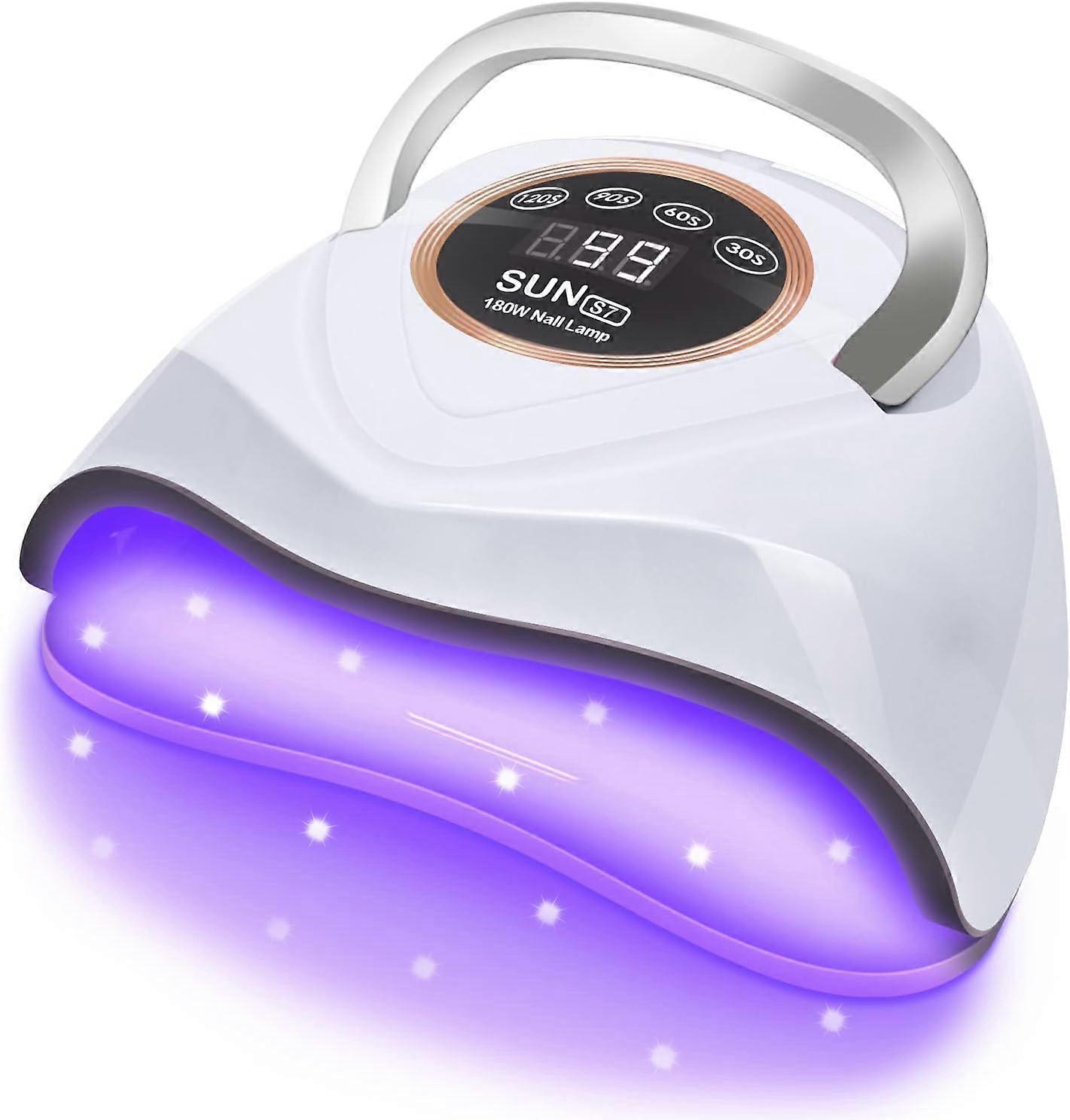 Nail Light 180W Fast Nail Dryer for Gel Polish with 48 Beads, Large Space UV Curing Lamp for Home Salon Use, White