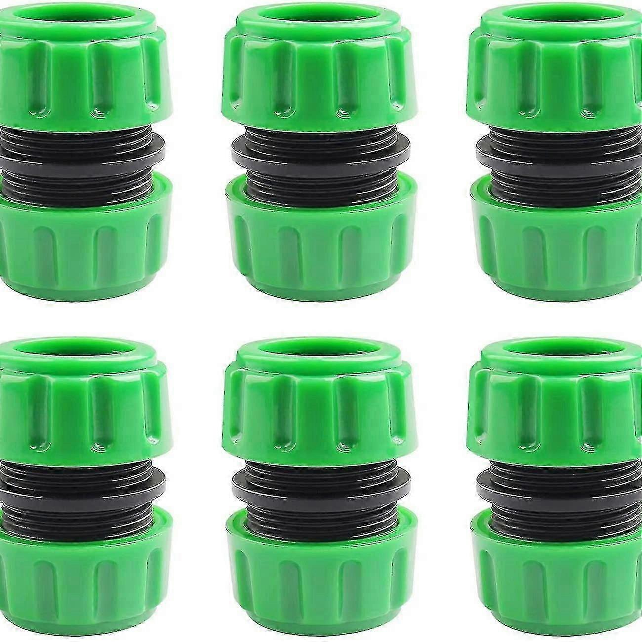 6 Pieces Hose Connector Extender, Quick Garden Hose Connector, Plastic Connectors for Garden Hose Joint (Green)
