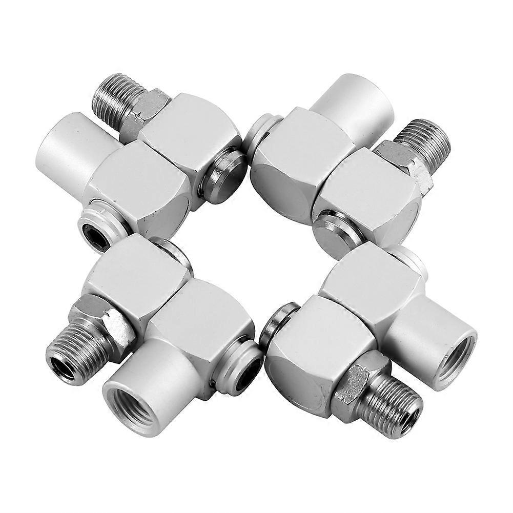 4-Piece Aluminum 14ft Universal Air Hose Connector Adapter Tool with 360 Degree Swivel Functionality