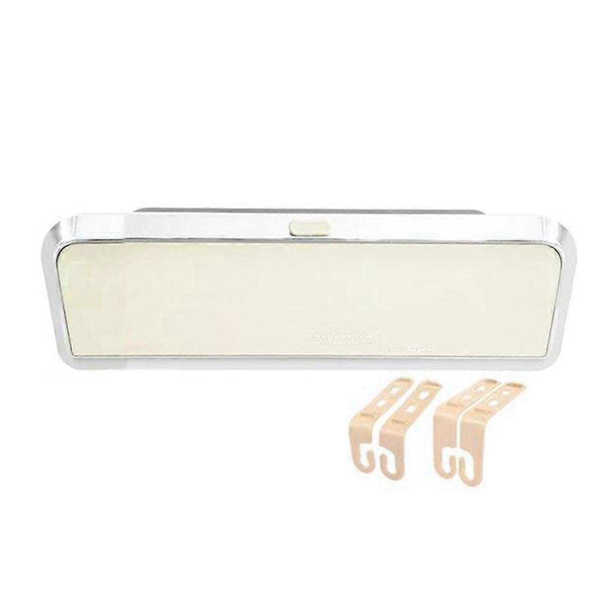 Multi-Functional Car Tissue Box with Hooks for Organizing Travel Essentials Creamy White