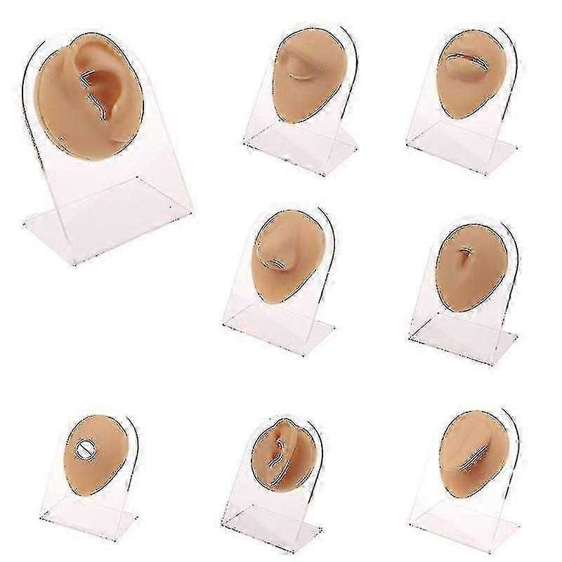 Silisium øre øye nese munn tunge navle piercing modell trykk nål display verktøy