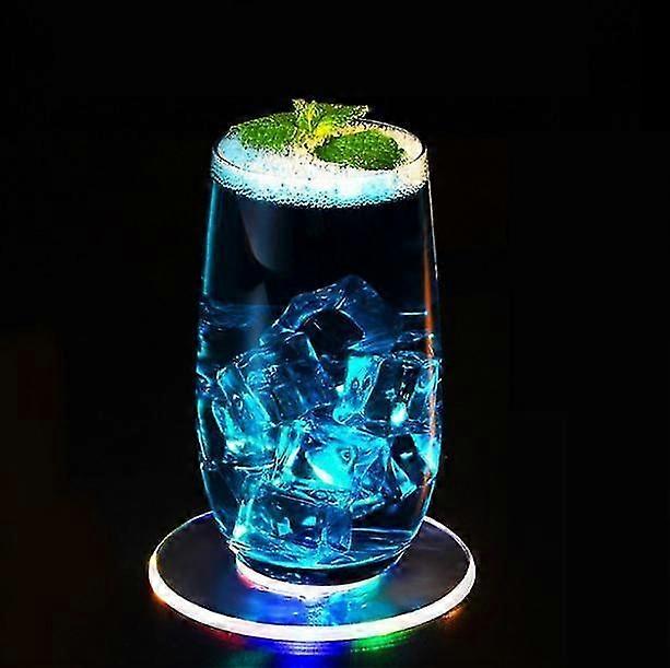 Led Colorful Coaster 2 Pcs Drinks Coasters.