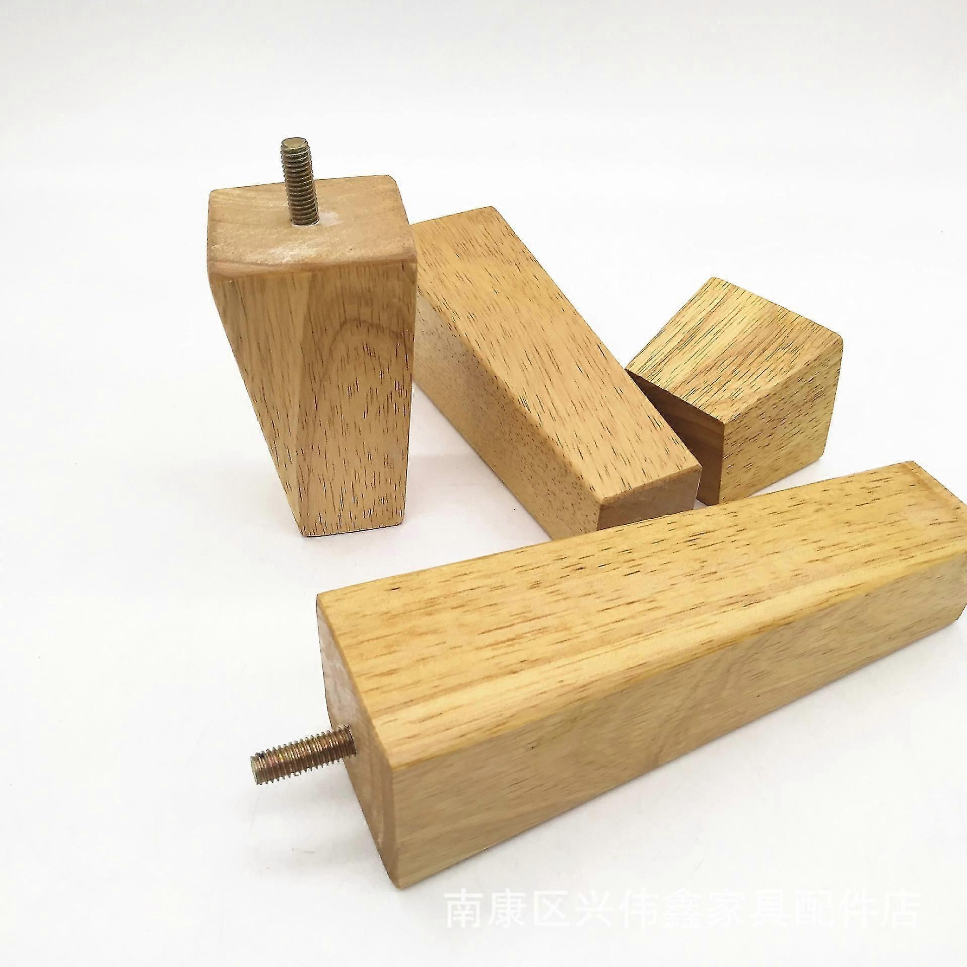 4pcsストレート木製家具脚5cmセット木製コーヒーテーブル脚、ネジ滑り止めマットとソファベッドテーブルアームチェア用取り付けプレート付き