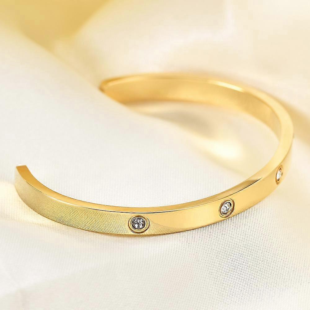 Fashion C- Shaped 5mm Inlaid Zircon Bracelet Couple Bracelet