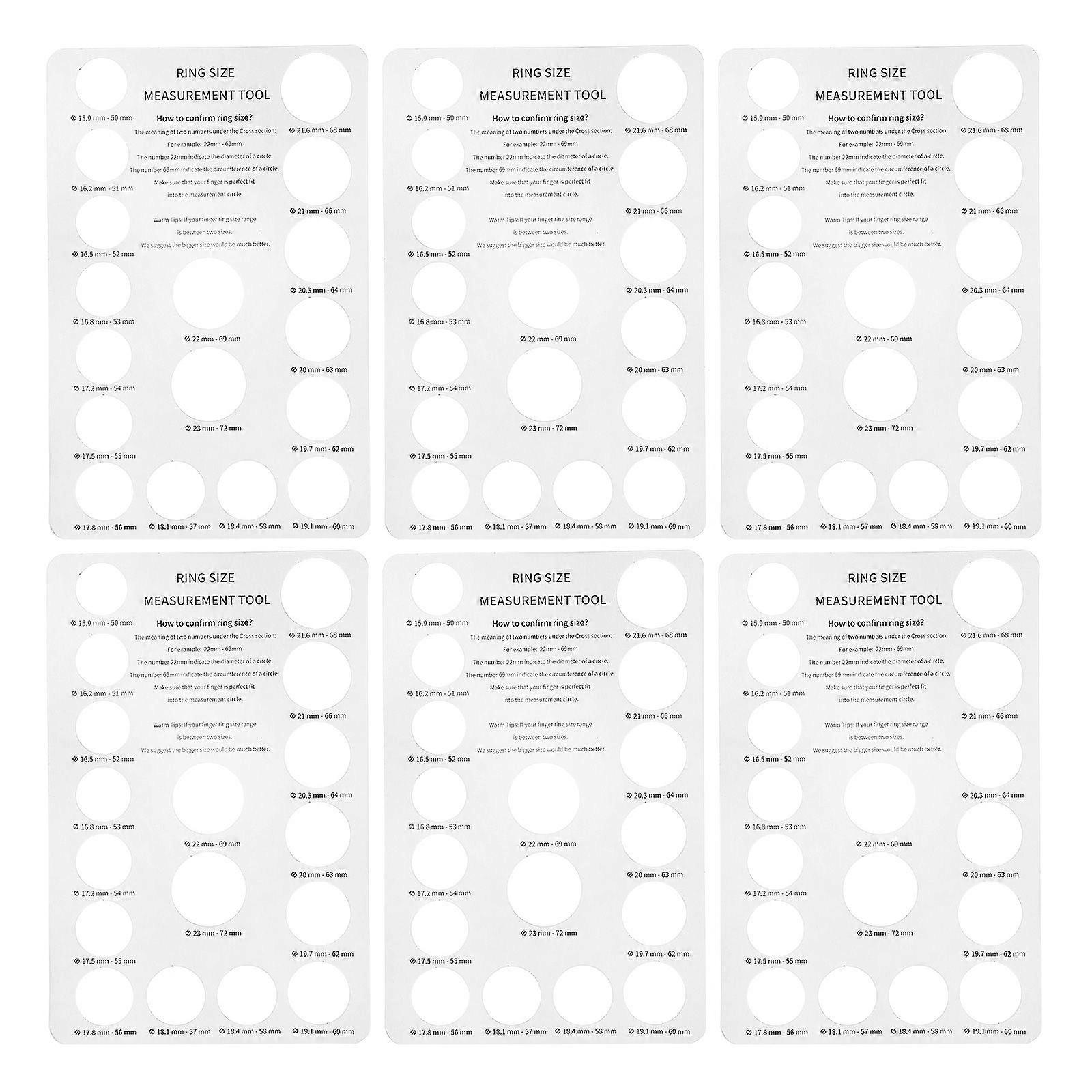 5Pcs Ring Sizers Ring Size Measurement Tools Ring Measuring Boards