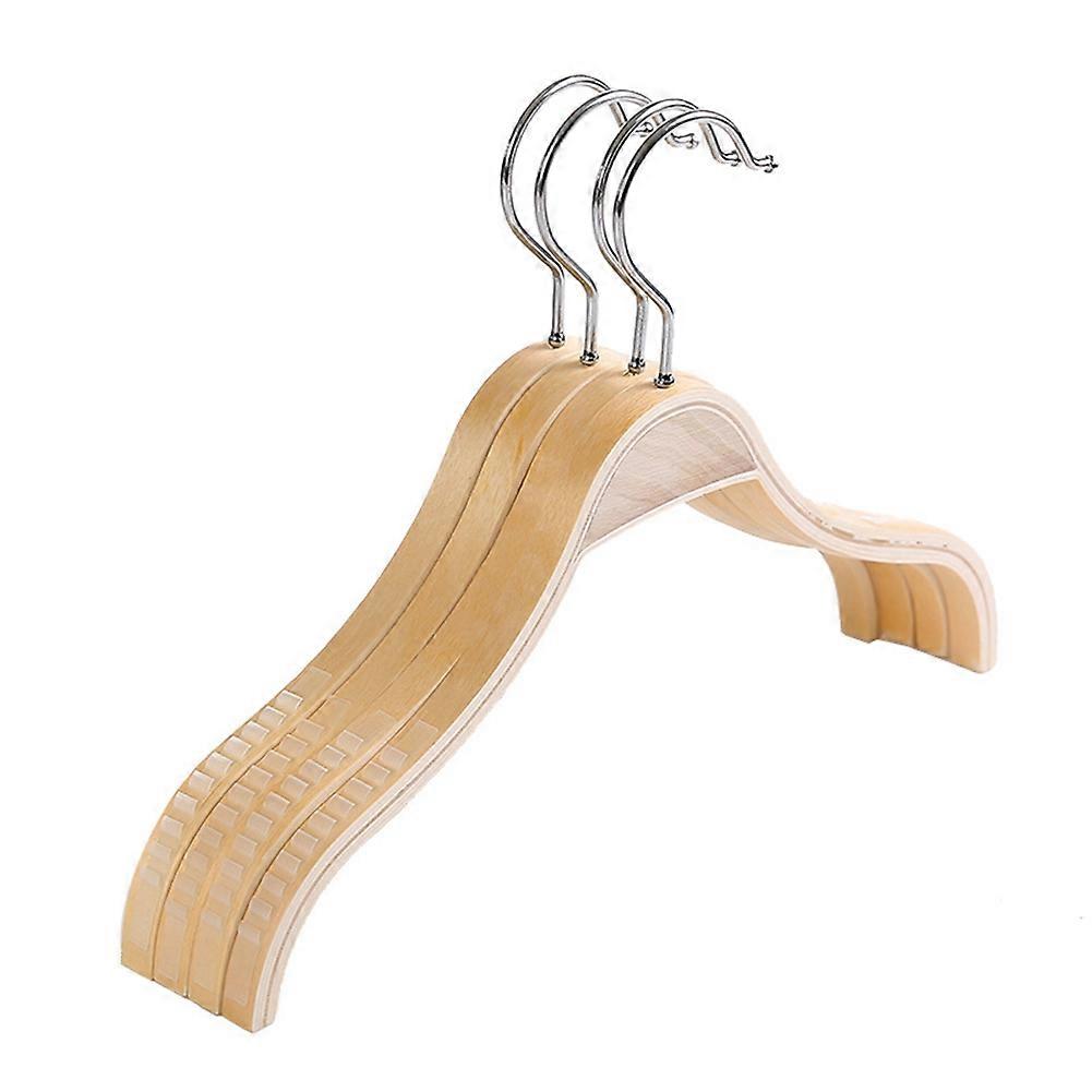 1Pc Adult And Children'S Glossy Solid Wood Hanger Anti-Slip And Traceless