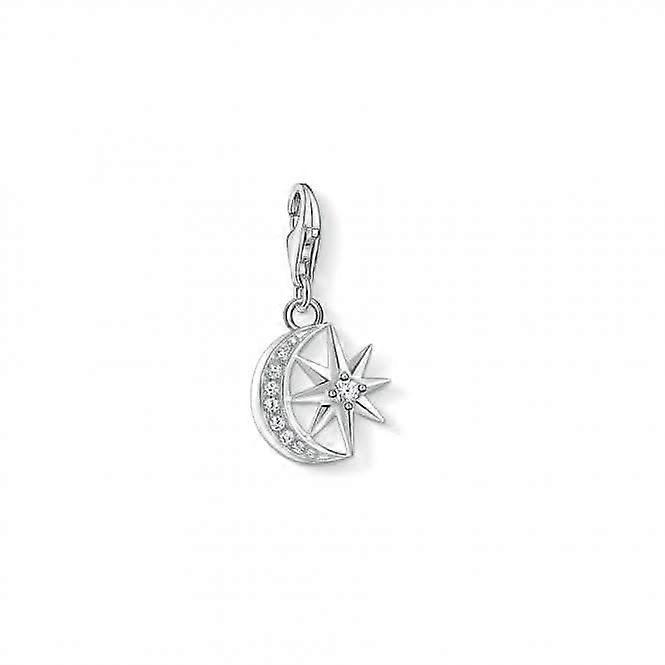 Thomas Sabo White Zirconia Star & Moon Charm 1794-051-14