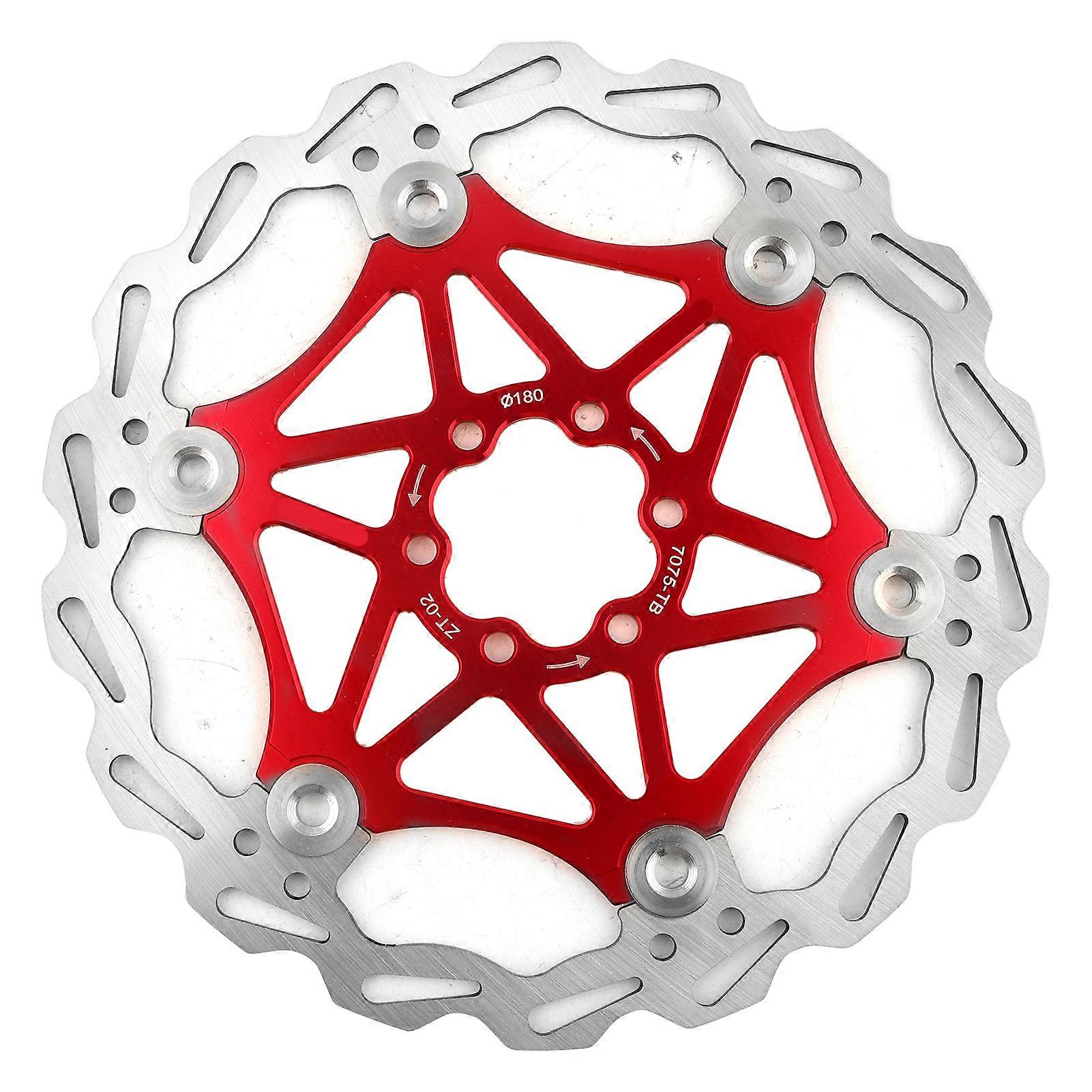 Disque de frein flottant ZTTO 180 mm 6 boulons pour VTT, accessoire de cyclisme (rouge)