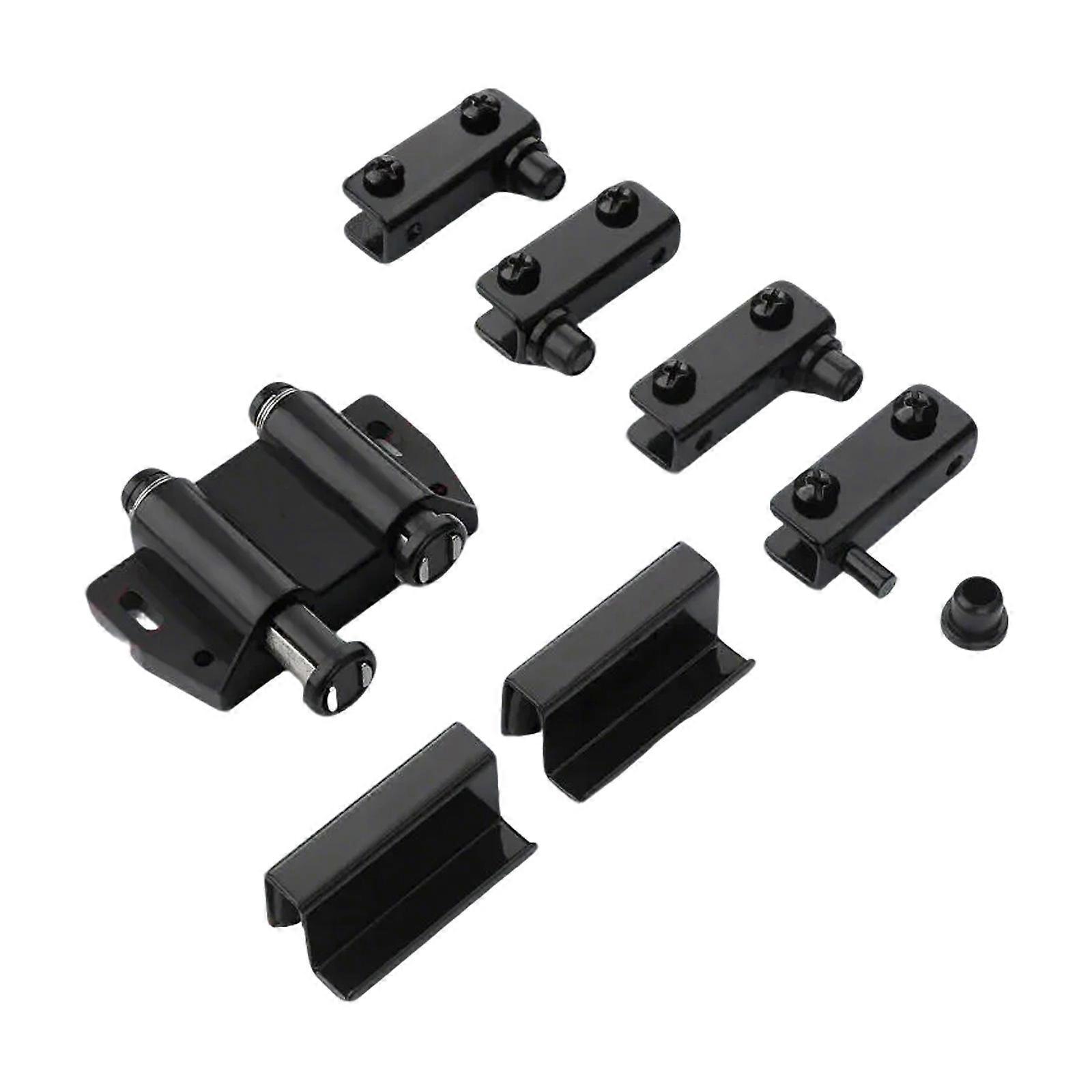Magnetic Push To Open Touch Latches Glass Door Hinge Clamp Double Head Magnetic Catches Display Cabinet Hinge Enduring Black