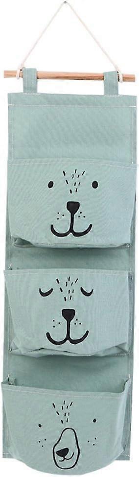 Linen hanging storage bag - green