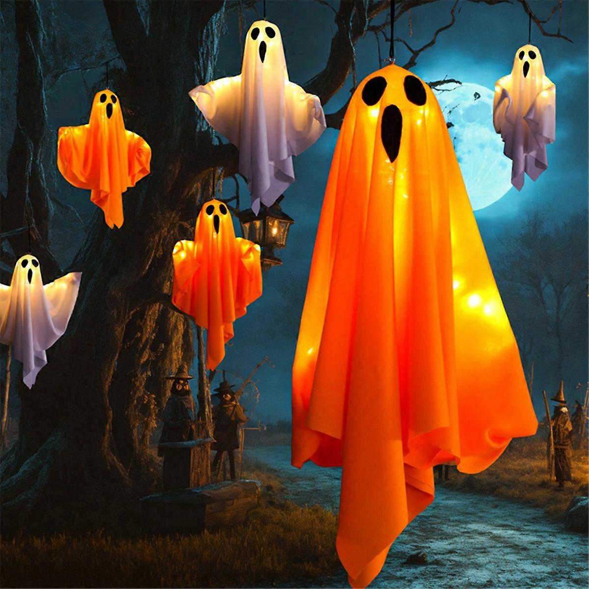 Halloween Decoration LED Hanging Lamp Glowing White Ghost Horror