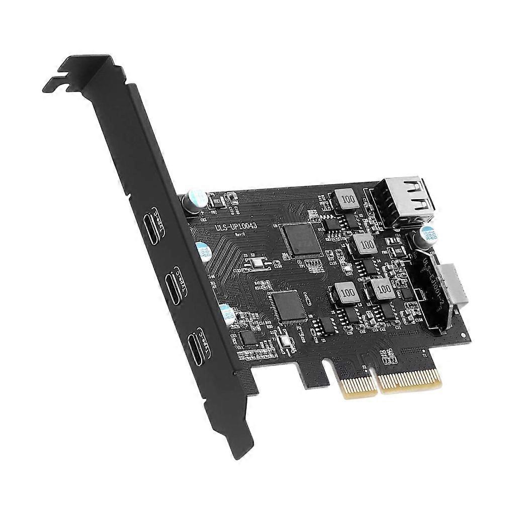 Usb3.2 PCI-E 4X Connector Expansion Card 3 Type-C Front And Back Plug ASM3142