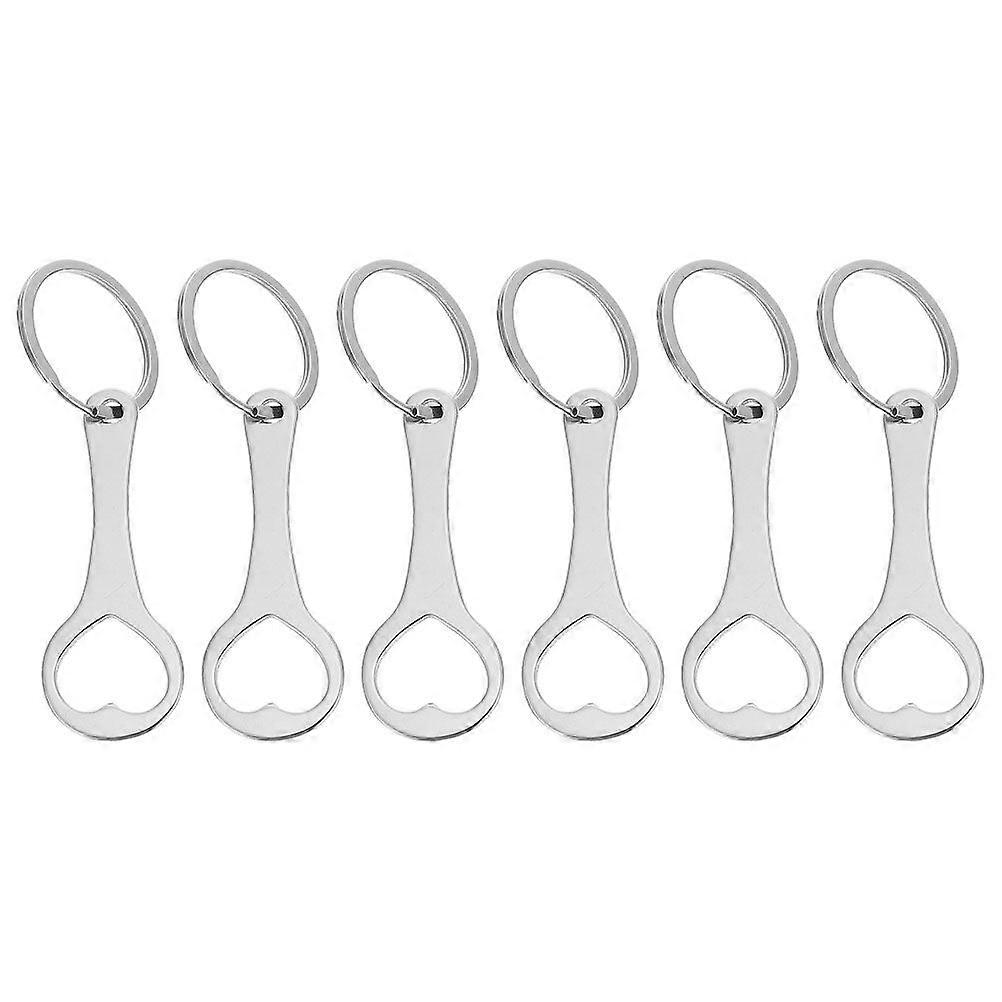 6pcs Trolley Tokens Key Ring Metal Small Tokens Shopping Cart Tokens Portable Cart Tokens