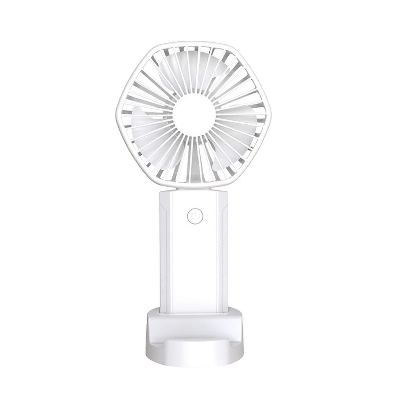 Ventilator portabil 1200mAh Ventilator portabil cu baterie Ventilator reîncărcabil USB cu 3 viteze Ventilator puternic pentru călătorii în aer liber alb