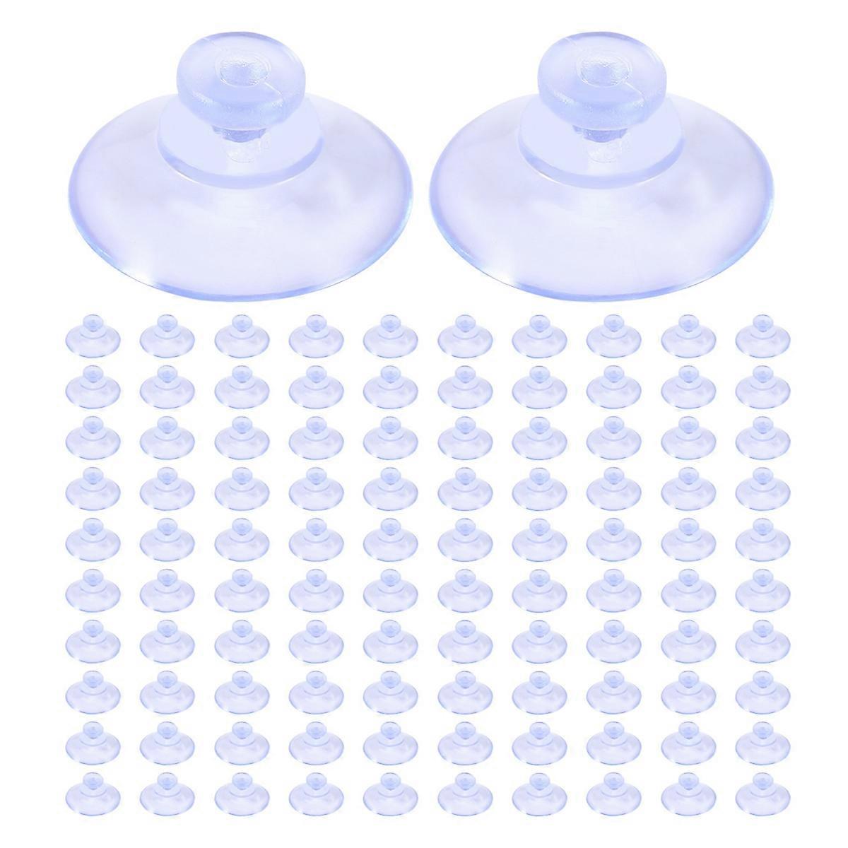 100Pcs Transparent Suction Cups, Plastic Suction Cups, Pads Without Hooks for Outdoor, Kitchen,Bath