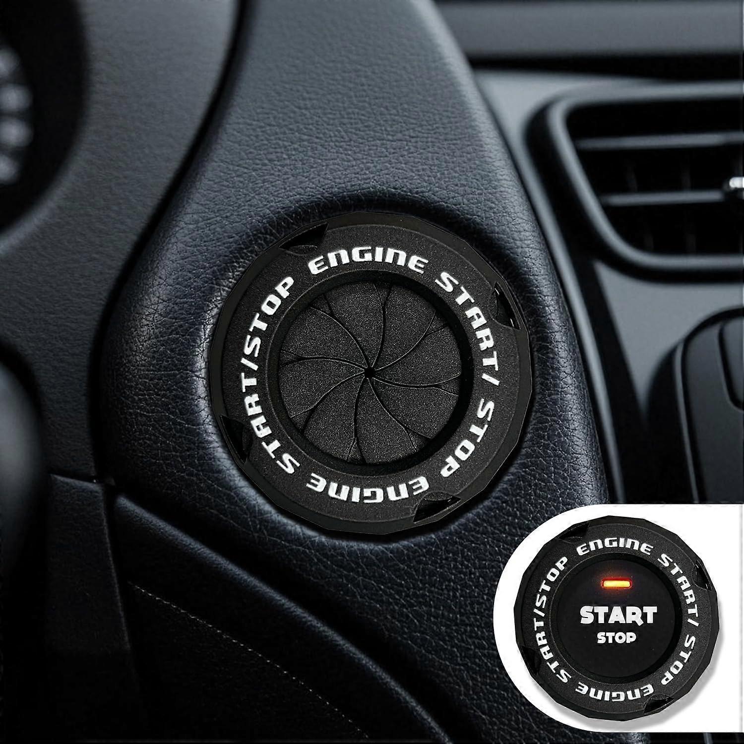 Rotary Push Start Button Cover, Engine Start Stop Button Cover, Motorcycle Ignition Key Switch Cover, Start Stop Button Cover Decoration