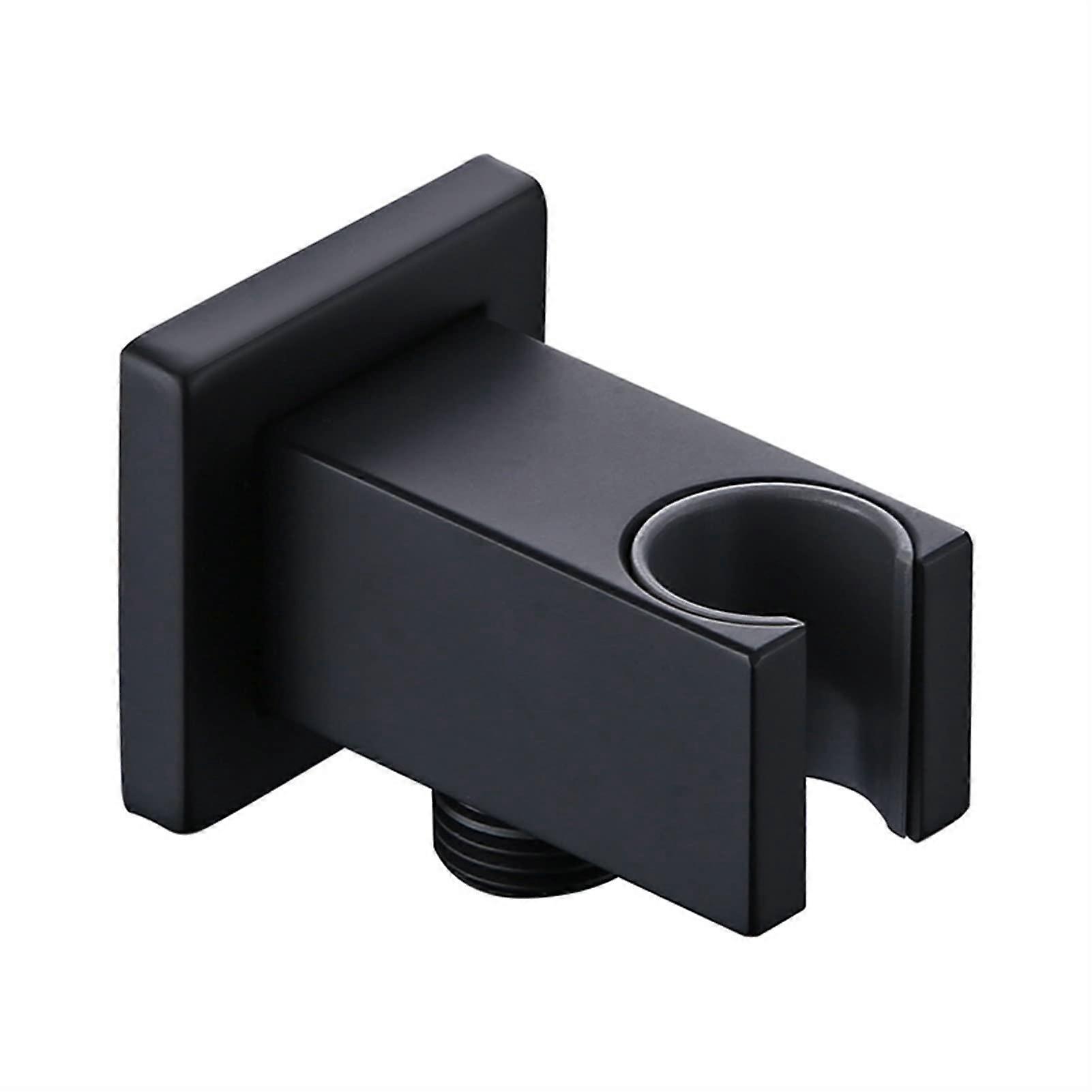 Matte Black Square Shower Head Holder Adjustable Wall-Mounted Bracket for Bathroom Accessories