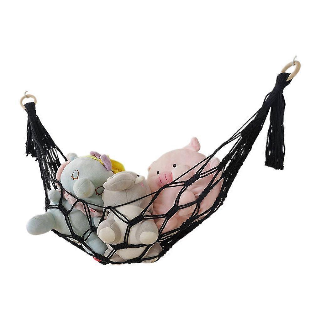 unbrand Handoven coton corde jouet de rangement filet d’angle hamac pour animaux en peluche support