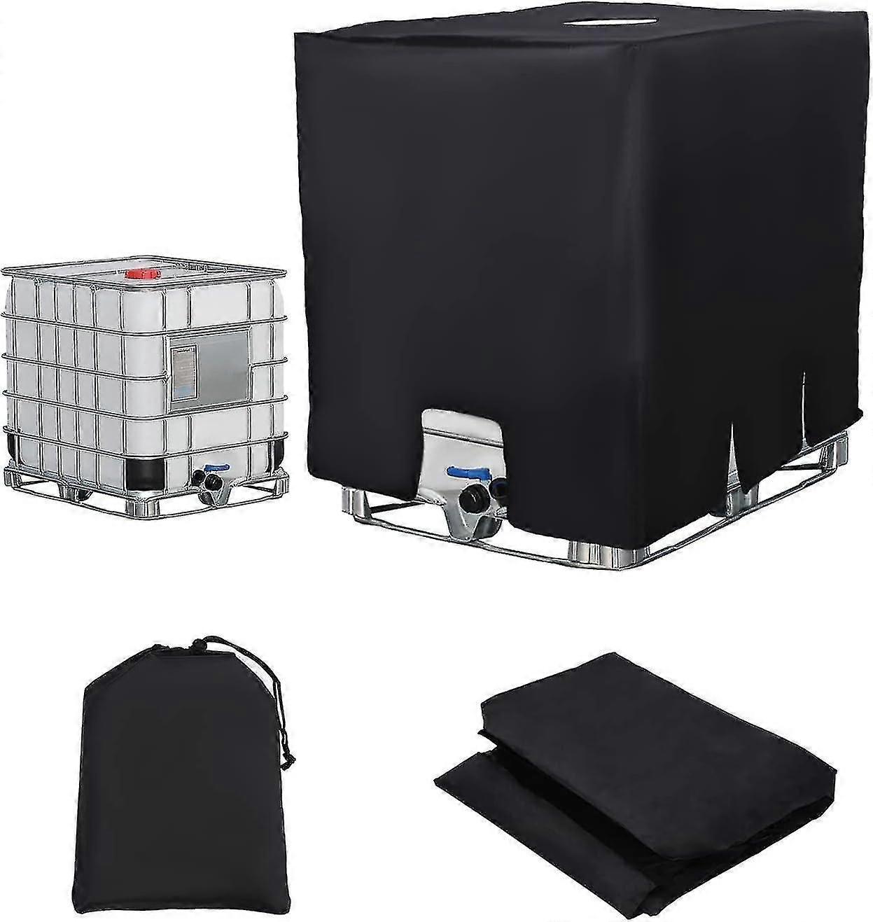 Cover For 1000l Ibc Tank, Water Tank Cover Cover, Anti-uv Anti-dust Ibc Tank Container Cover, Protective Cover (120 X 100 X 116 Cm Black)