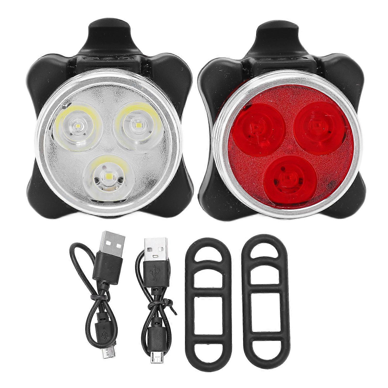 2 Pcs Waterproof Mountain Bike Light Set with Full Enclosure