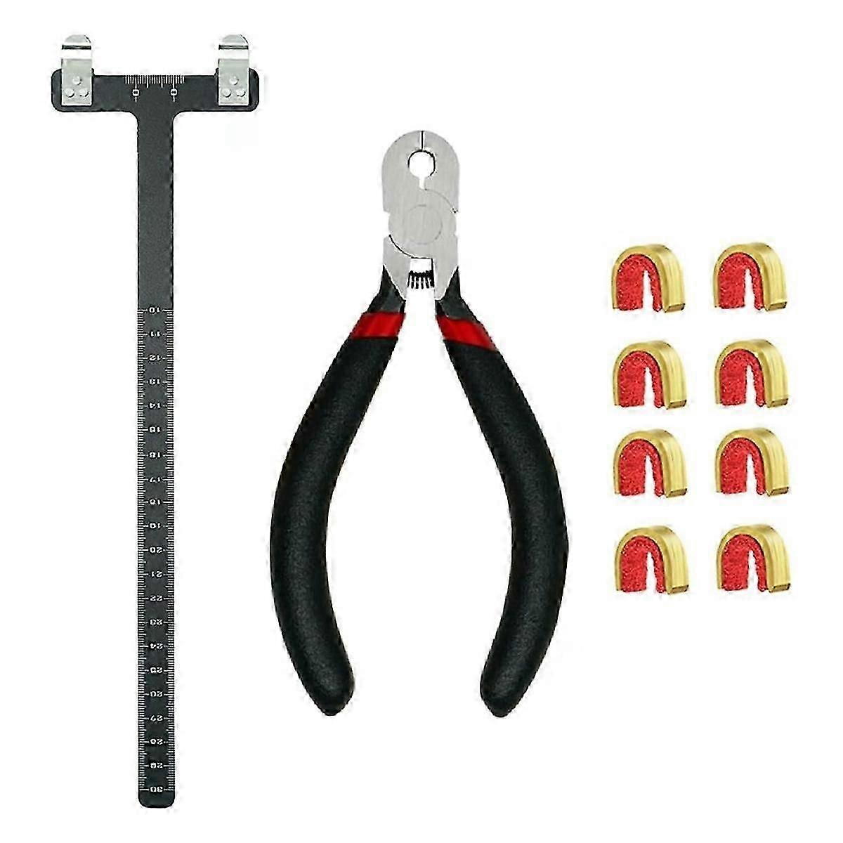 مجموعة نقاط Nocking String مع T Square Ruler Nocking مشبك كماشة و 8 قطع مجموعة مشبك Nocking ، أسود
