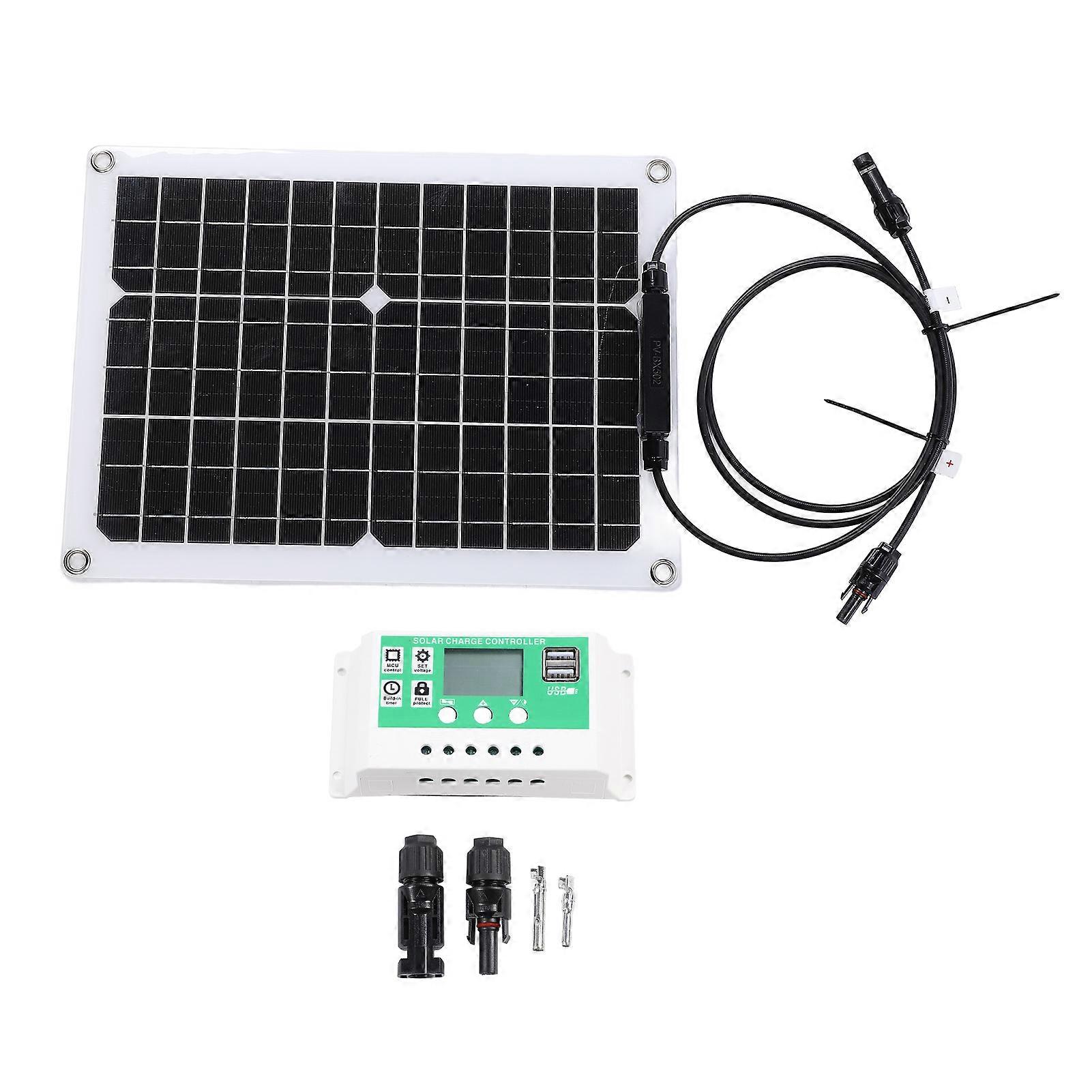 Solar Panel Controller Kit 15W 18v Monocrystalline Silicon Panel Solar Charge Controller for RV Boat