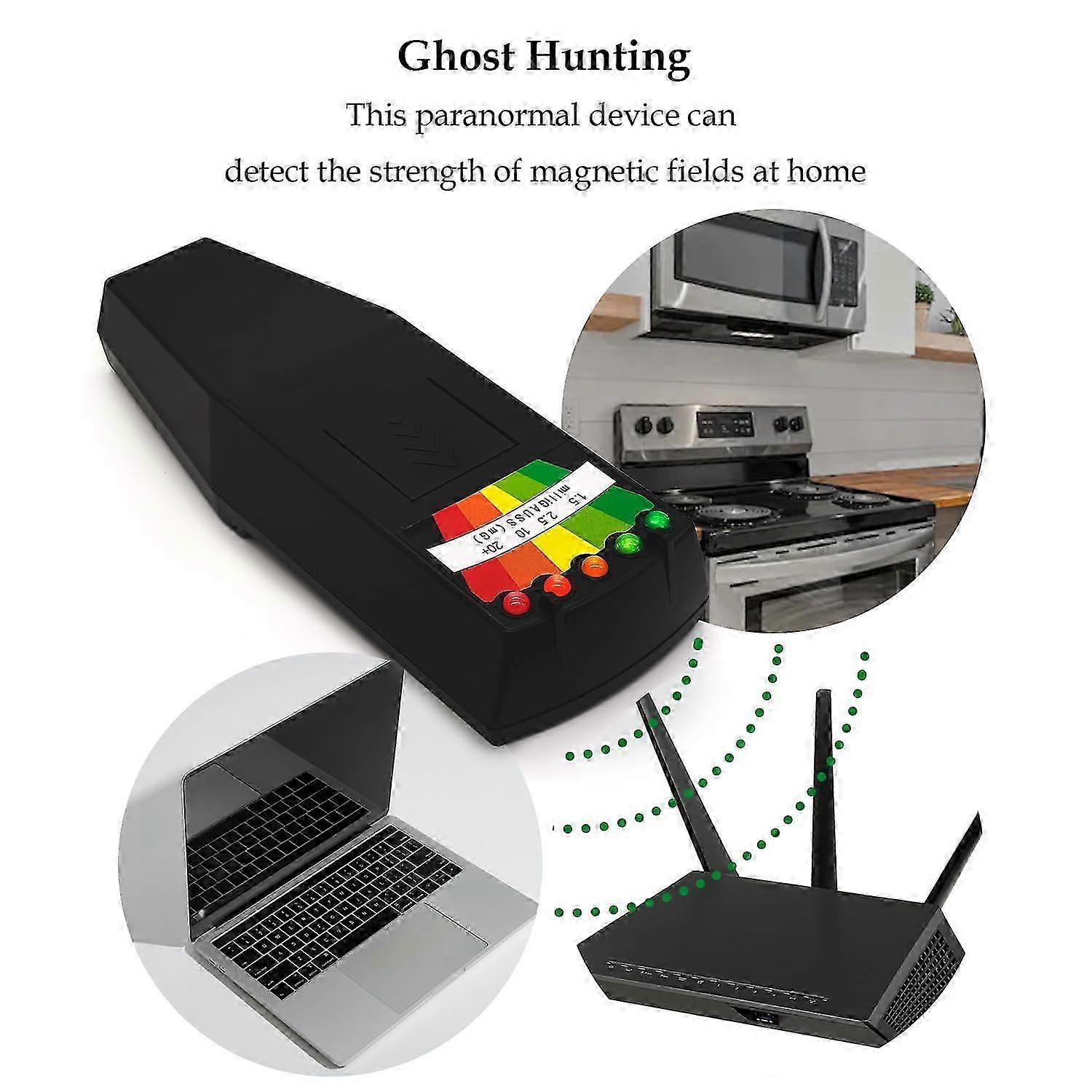 EMF-Messgerät Magnetfelddetektor Geisterjagd Paranormale Ausrüstung Tester Zähler mit 5 LED