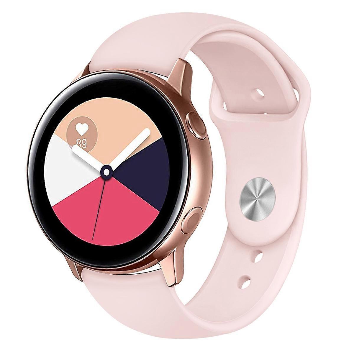 Para Samsung Galaxy Watch Active2 Bluetooth versión 44mm Smart Watch Correa de reloj de silicona de color sólido, tamaño:L (rosa)