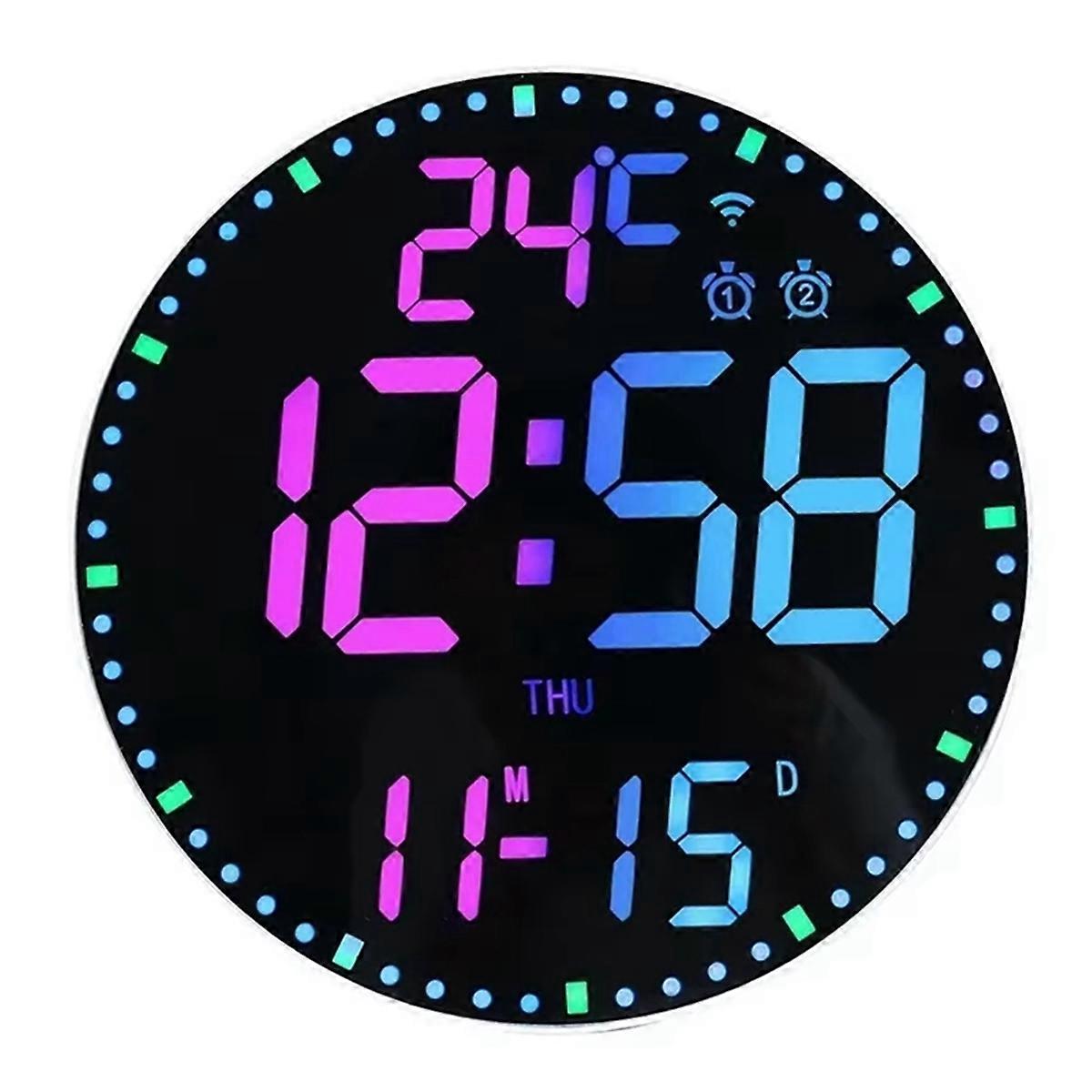 Digital Electronic Clock Calendar Wall Clock Living Room Decoration,A