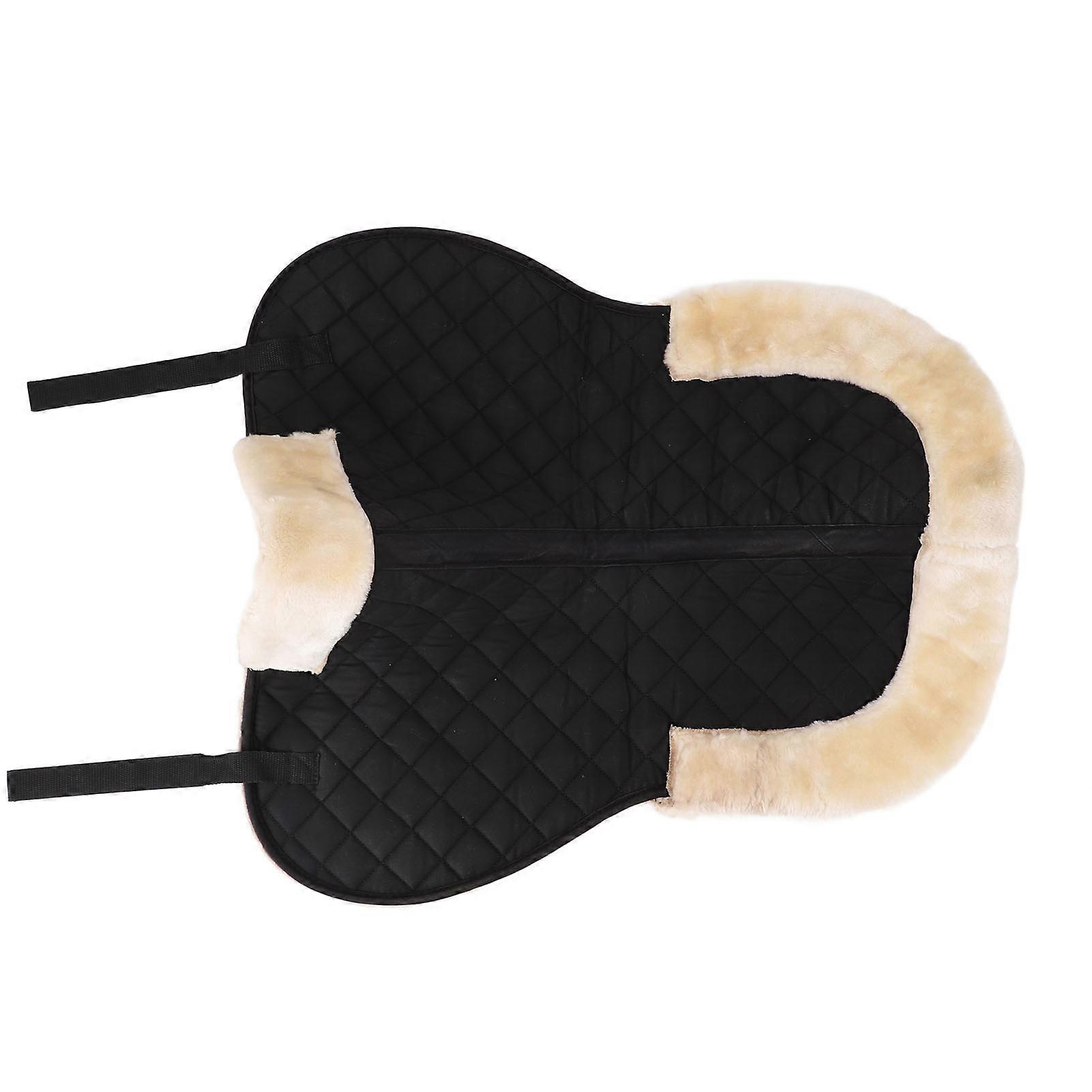 Tapis de selle anglais demi-housse en polyester imitation laine, absorbant les chocs, antidérapant et respirant pour cheval