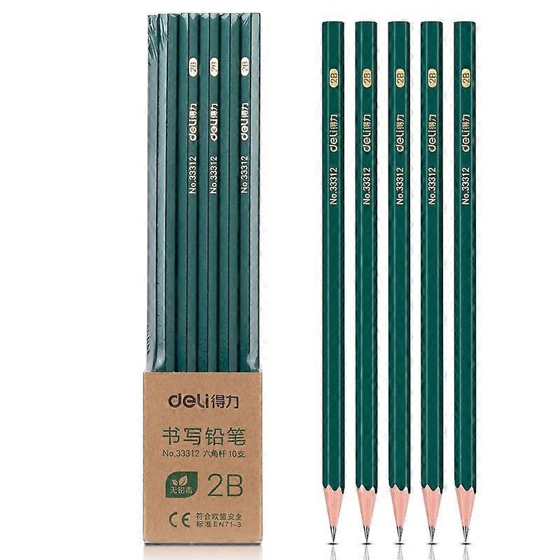 Deli 10pcs /Pack Hexagonal Pencil for Primary School Students 2B