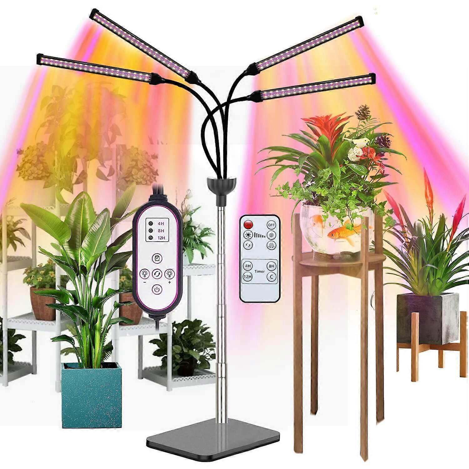 Grow Lights for Indoor Plants Full Spectrum with 15 64' Adjustable Height, Red Warm White, Remote