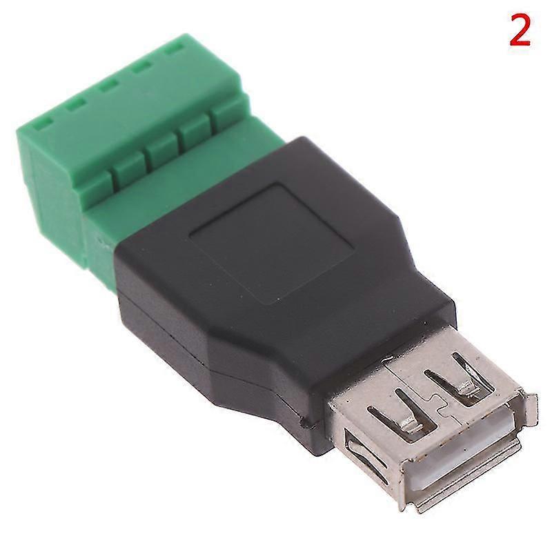 USB 2.0 Type A Mannelijke Vrouwelijke Naar 5p Screw Shield Terminal Plug Connector Adapter
