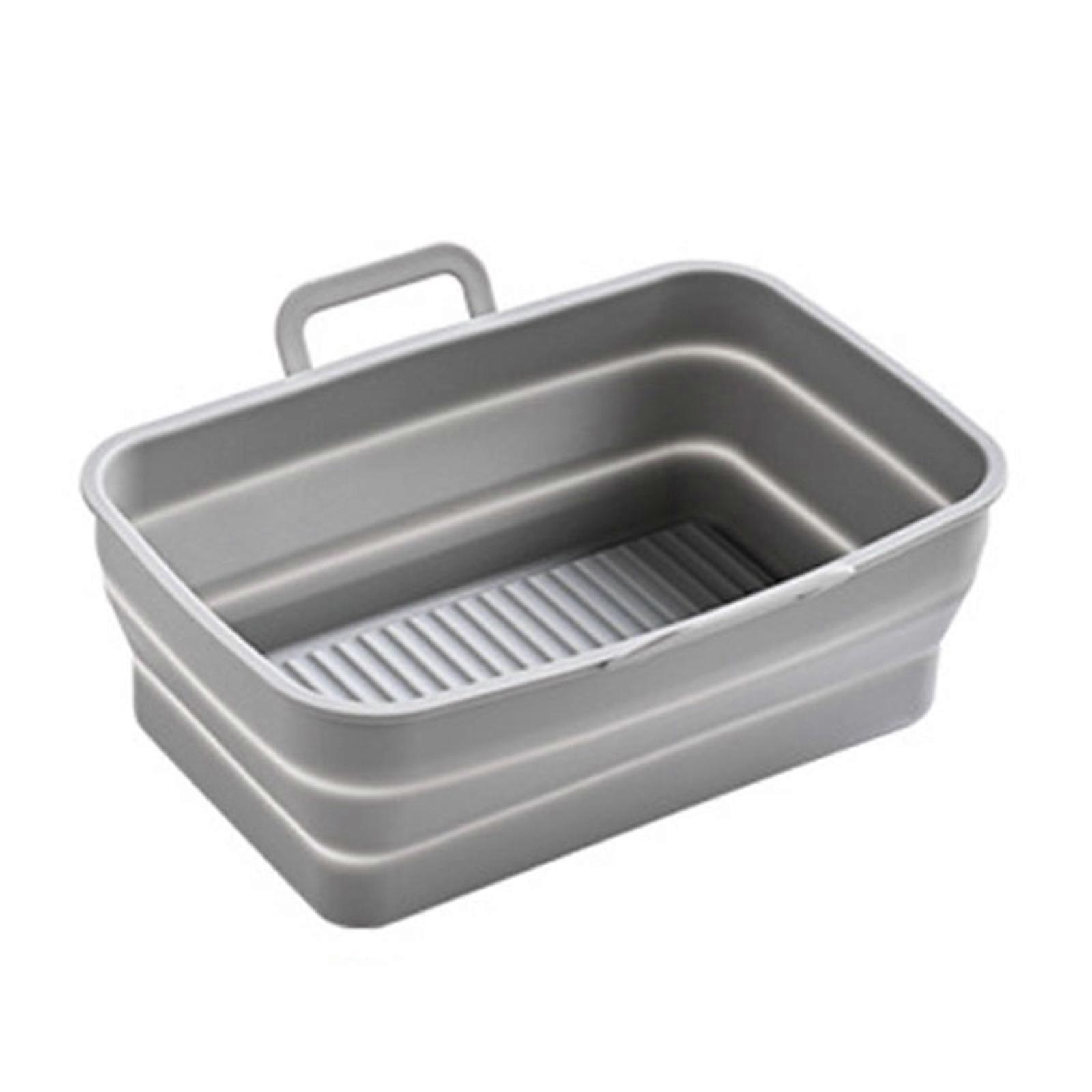 Reusable Air Fryer Paper Silicone Mats Rectangular Non-Stick Pad Baking Inner Liner Bakeware Cooking Mats Kitchen Tool  Grey