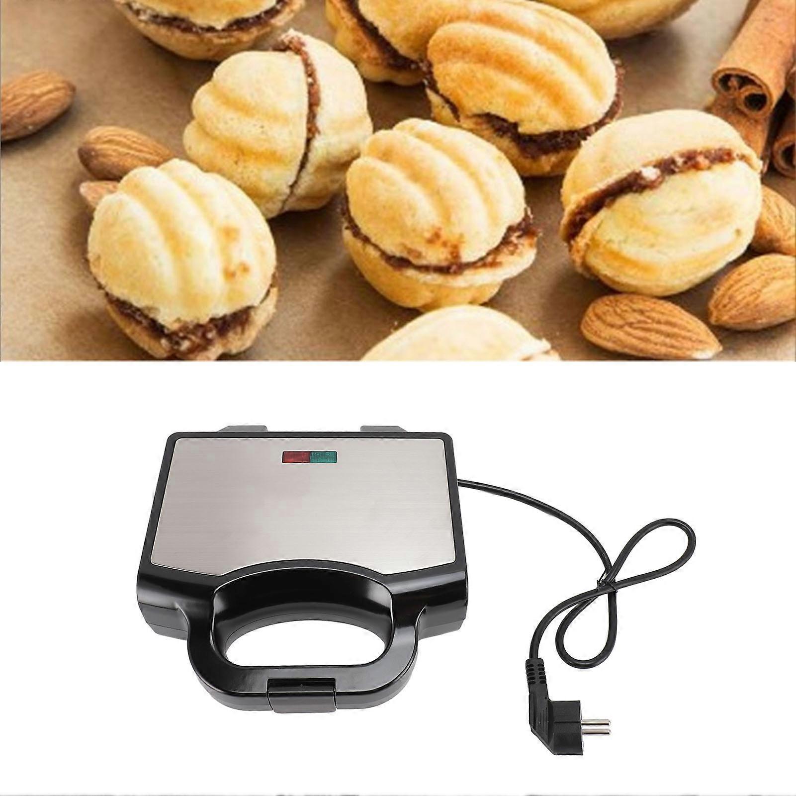 Nut Waffle Bread Machine 12pcs Anti Stick Adjustable Temperature with Safe Handle Electric Walnut Cookie Maker for Home Use
